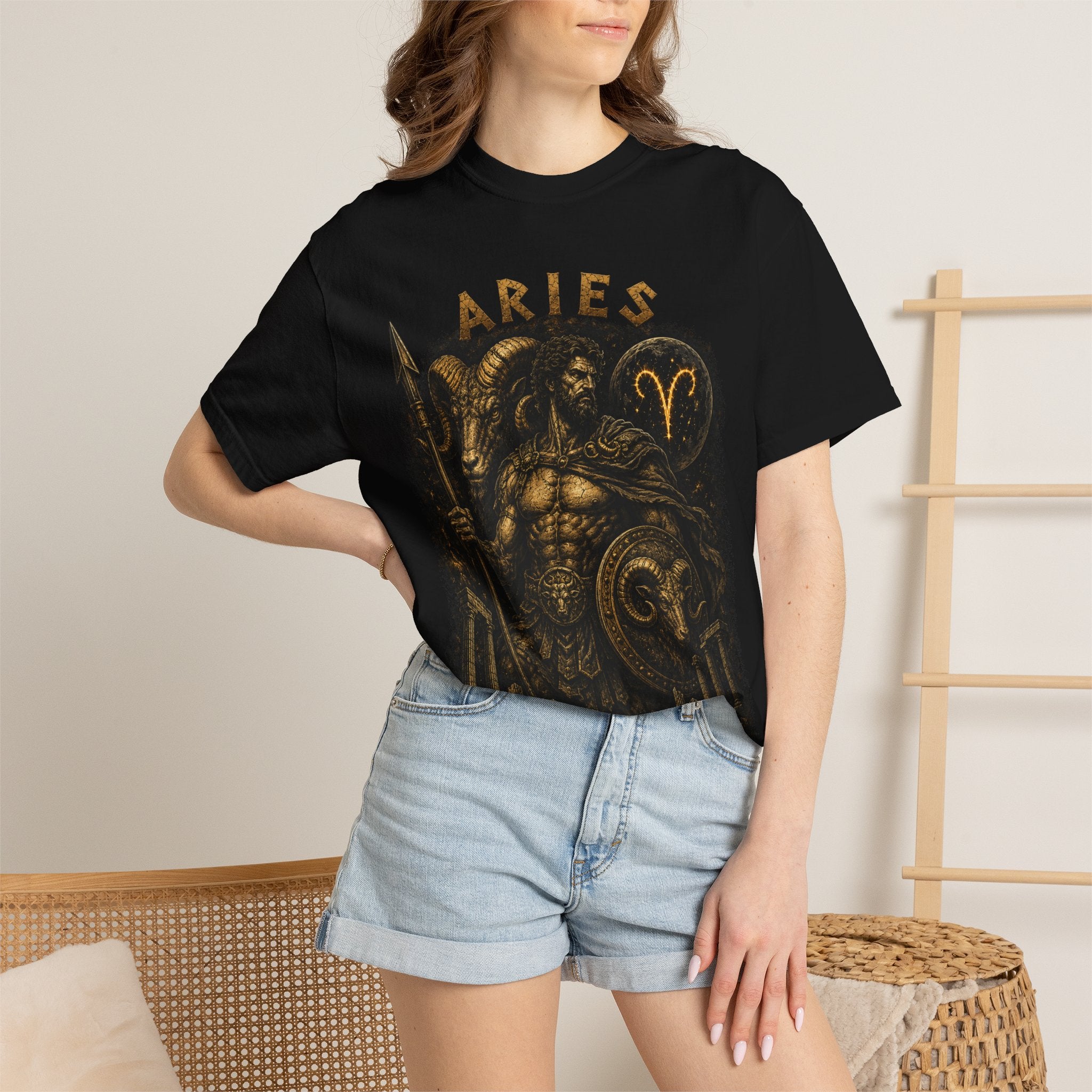 Aries Warrior Ram Graphic T-shirt | Zodiac Constellation Astrology