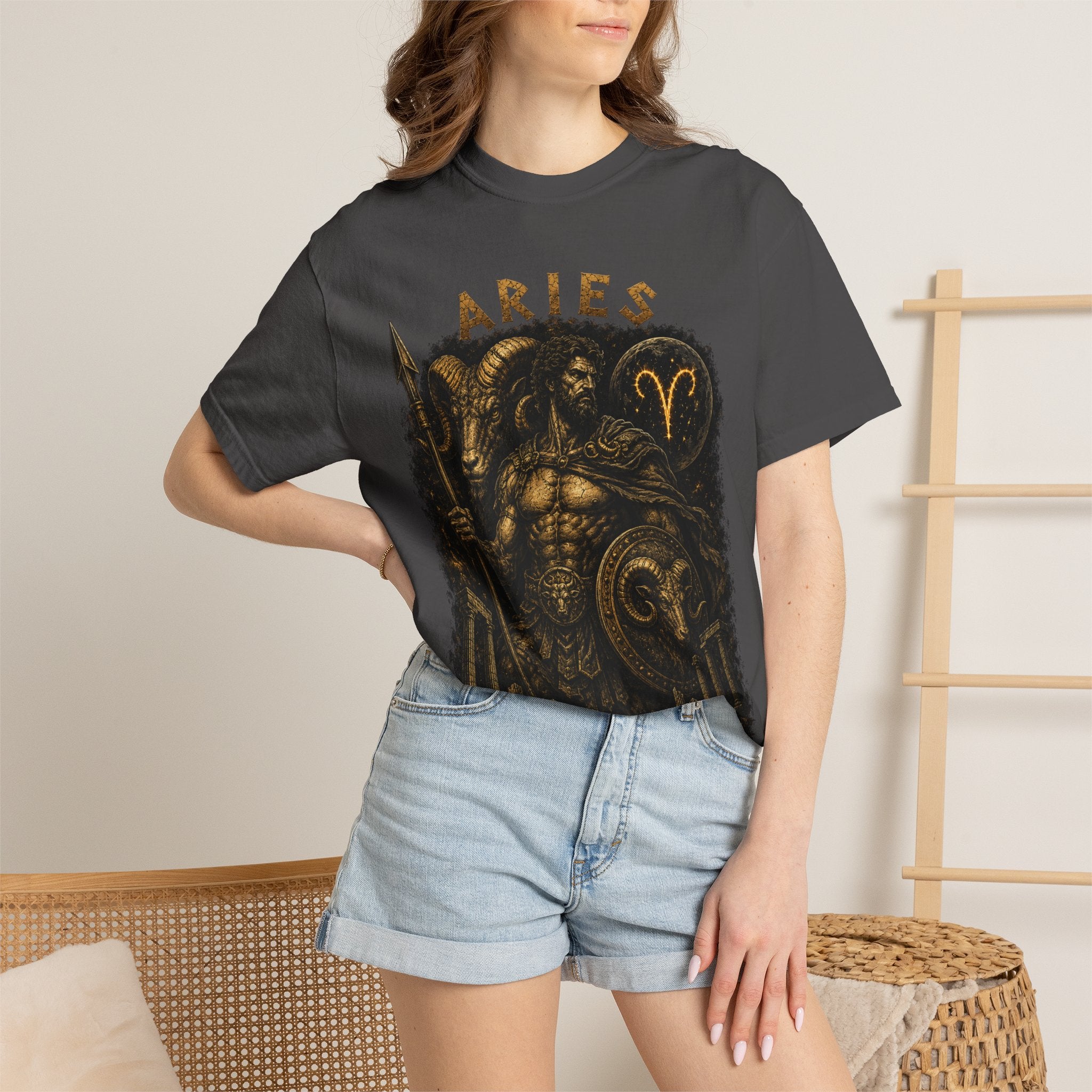 Aries Warrior Ram Graphic T-shirt | Zodiac Constellation Astrology