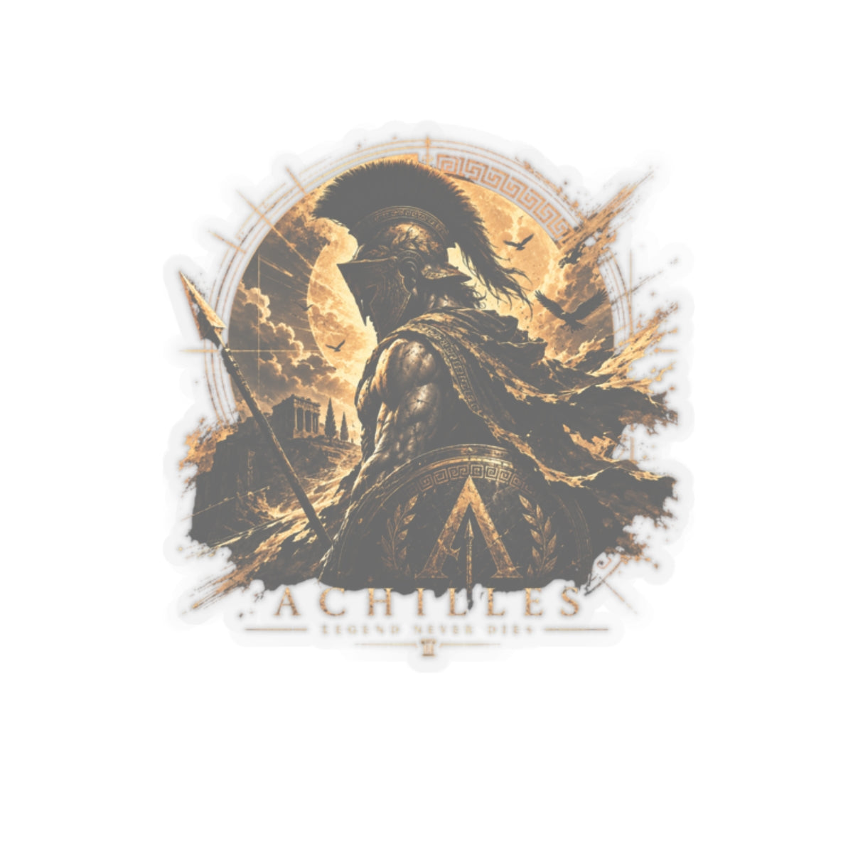 Achilles Warrior Helmet sticker | Kiss-Cut Sticker, Mythology Spartan Design