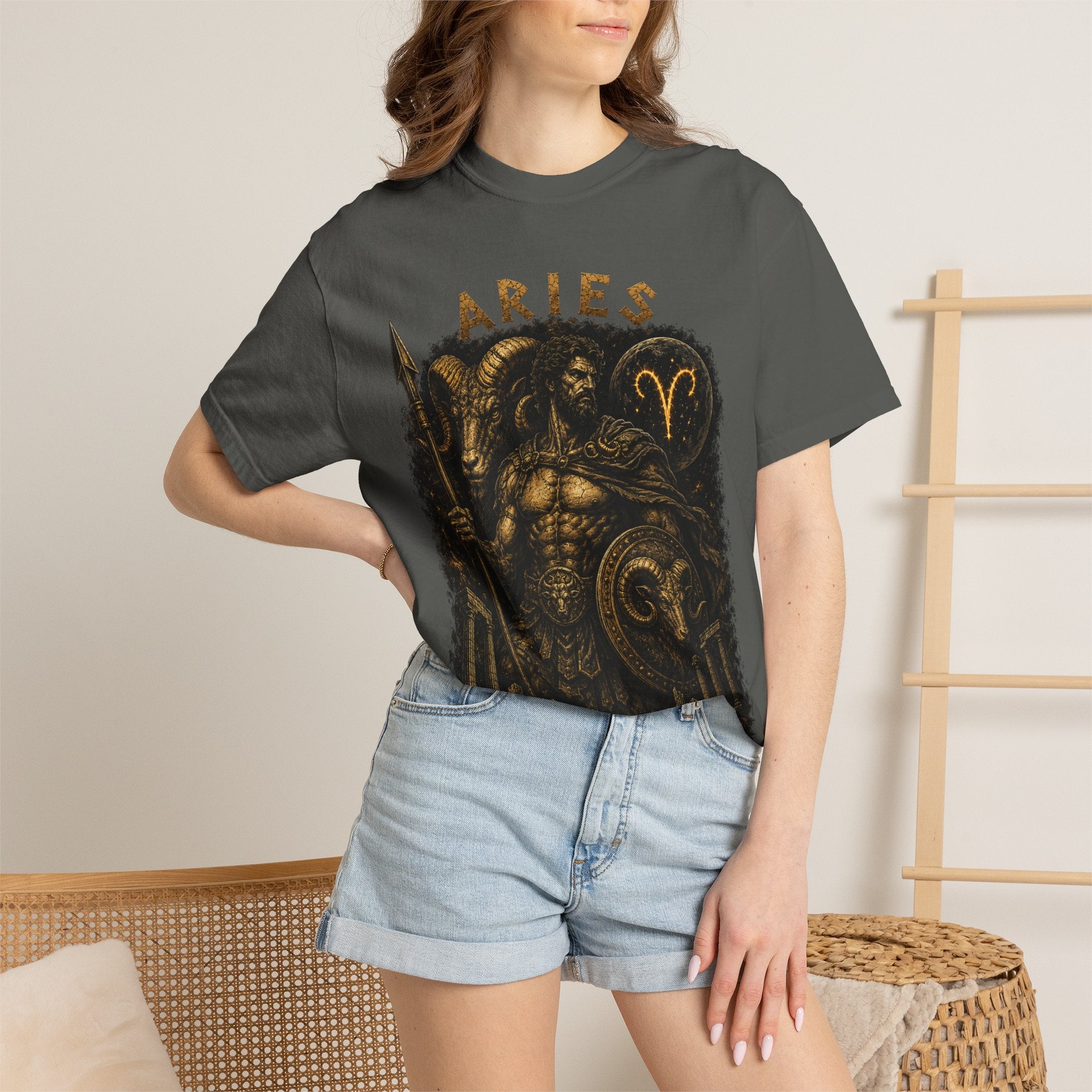 Aries Warrior Ram Graphic T-shirt | Zodiac Constellation Astrology