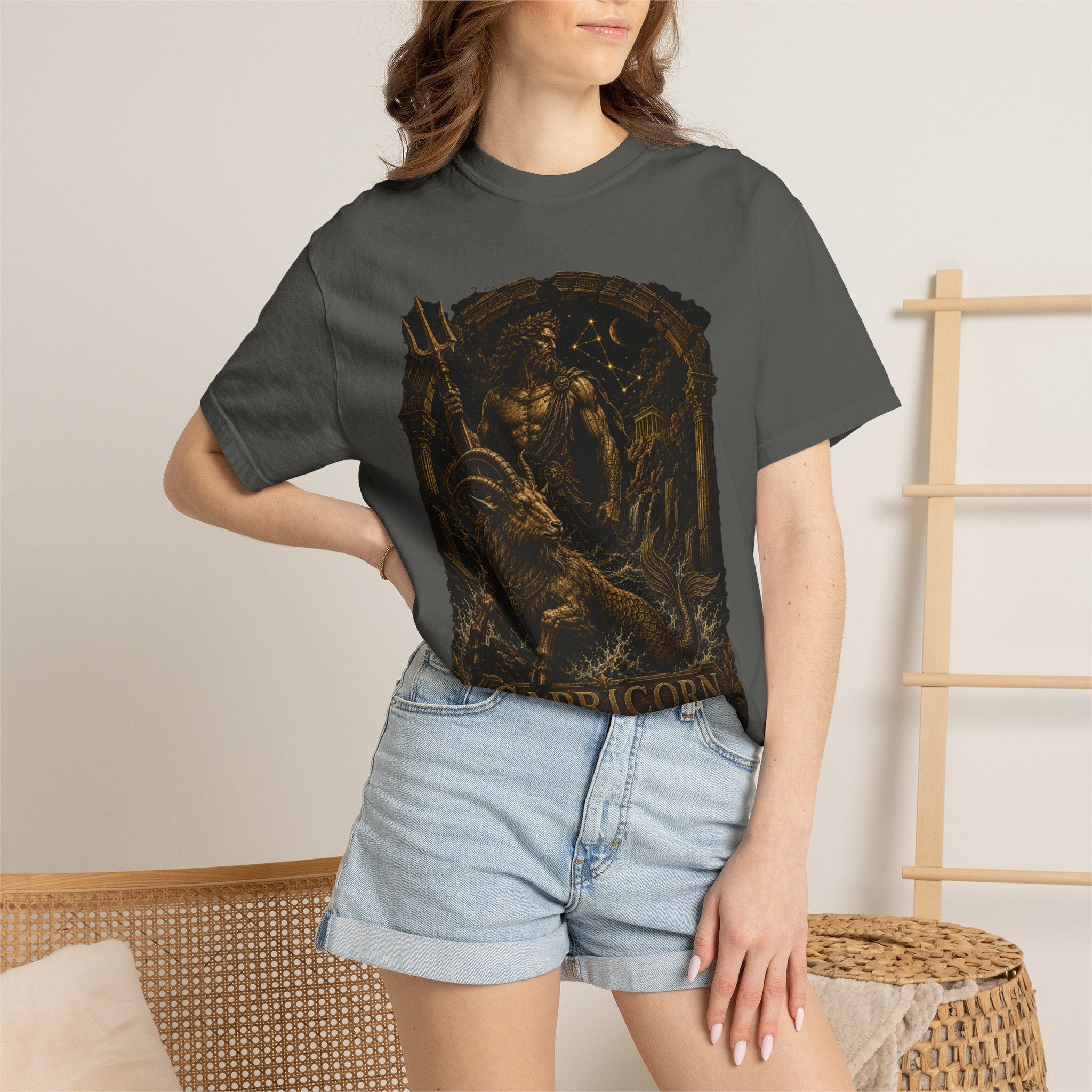 Capricorn zodiac goat illustration T-Shirt | Astrological sign tee