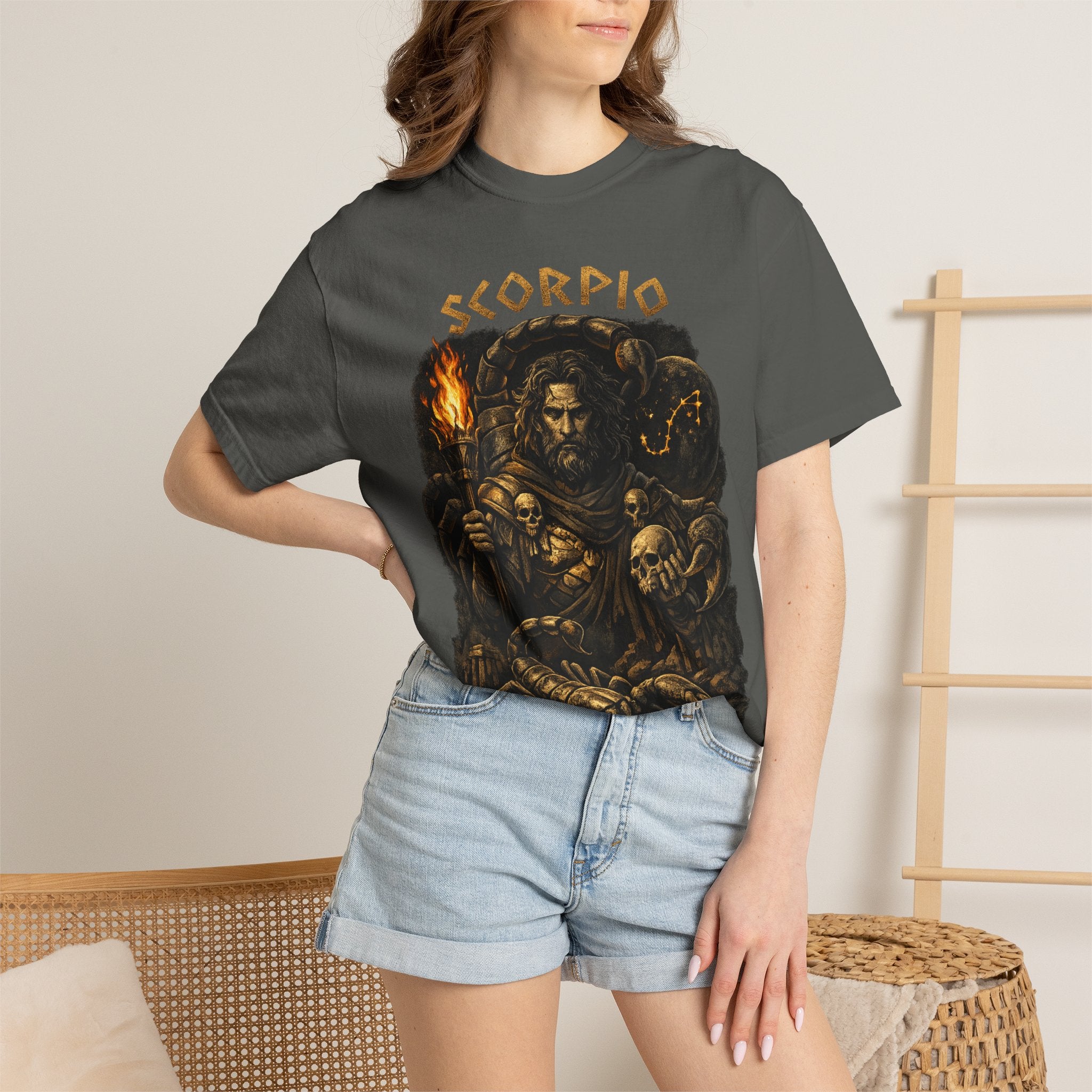 Scorpio Warrior Illustration T-shirt | Zodiac Scorpion Design