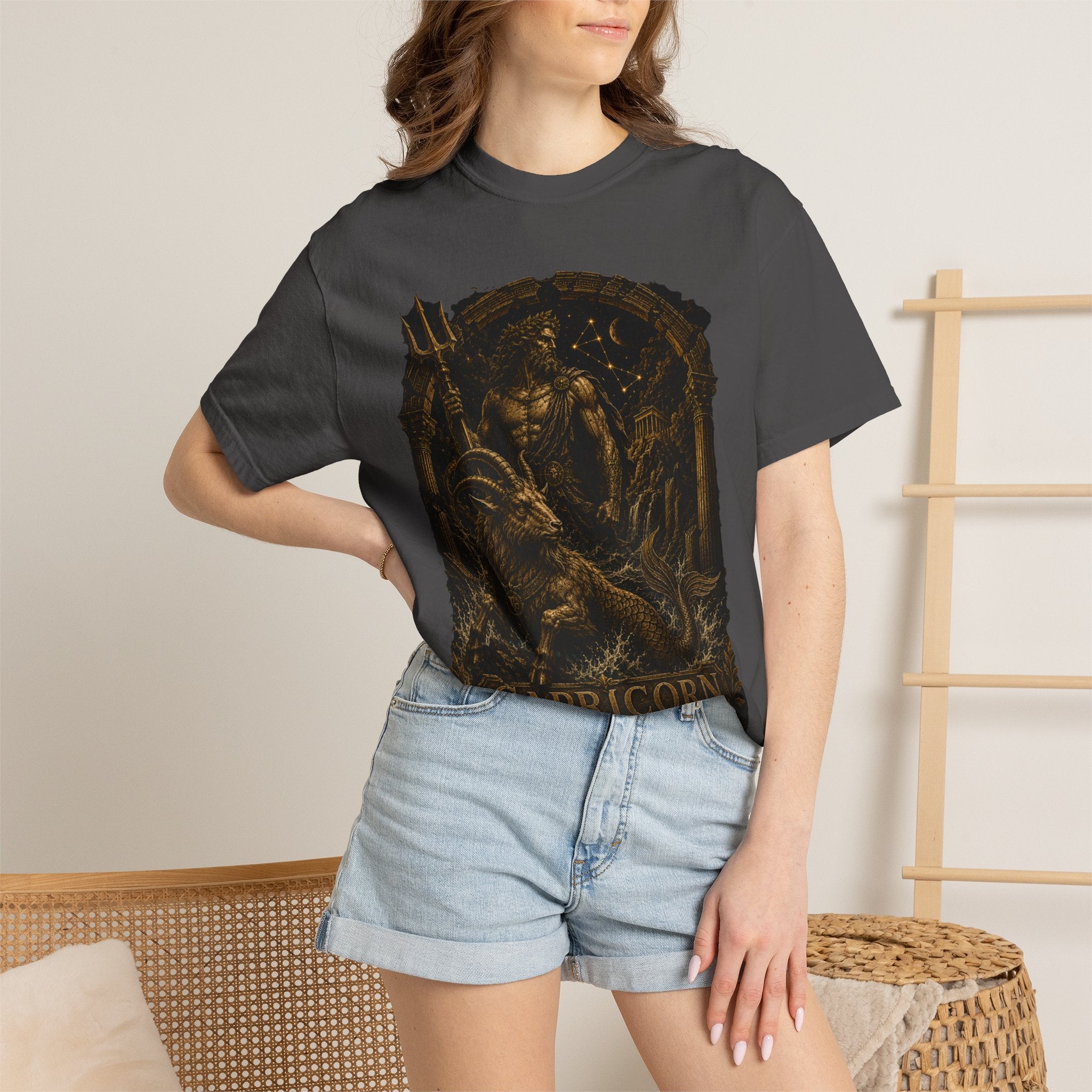 Capricorn zodiac goat illustration T-Shirt | Astrological sign tee