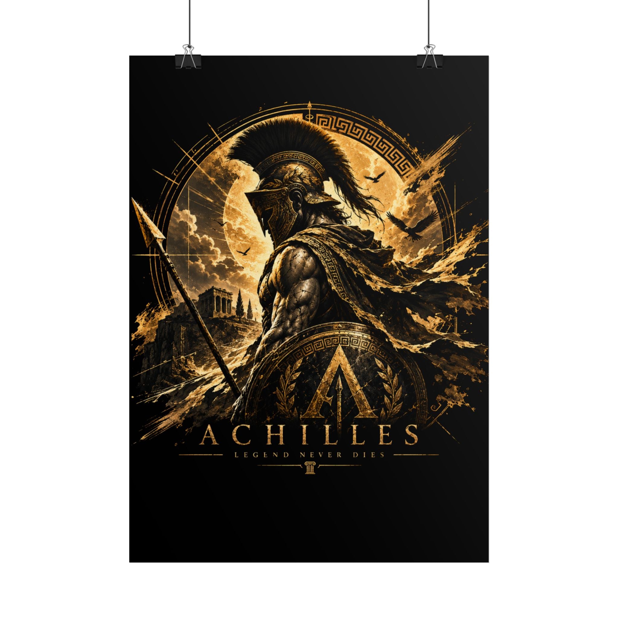 Achilles Warrior Poster | Greek Mythology Wall Art, Ancient Sparta Print