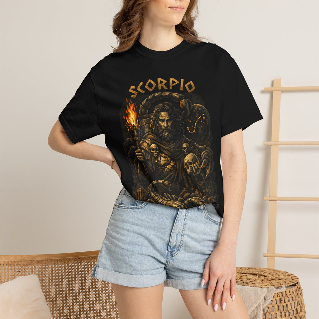 Scorpio Warrior Illustration T-shirt | Zodiac Scorpion Design