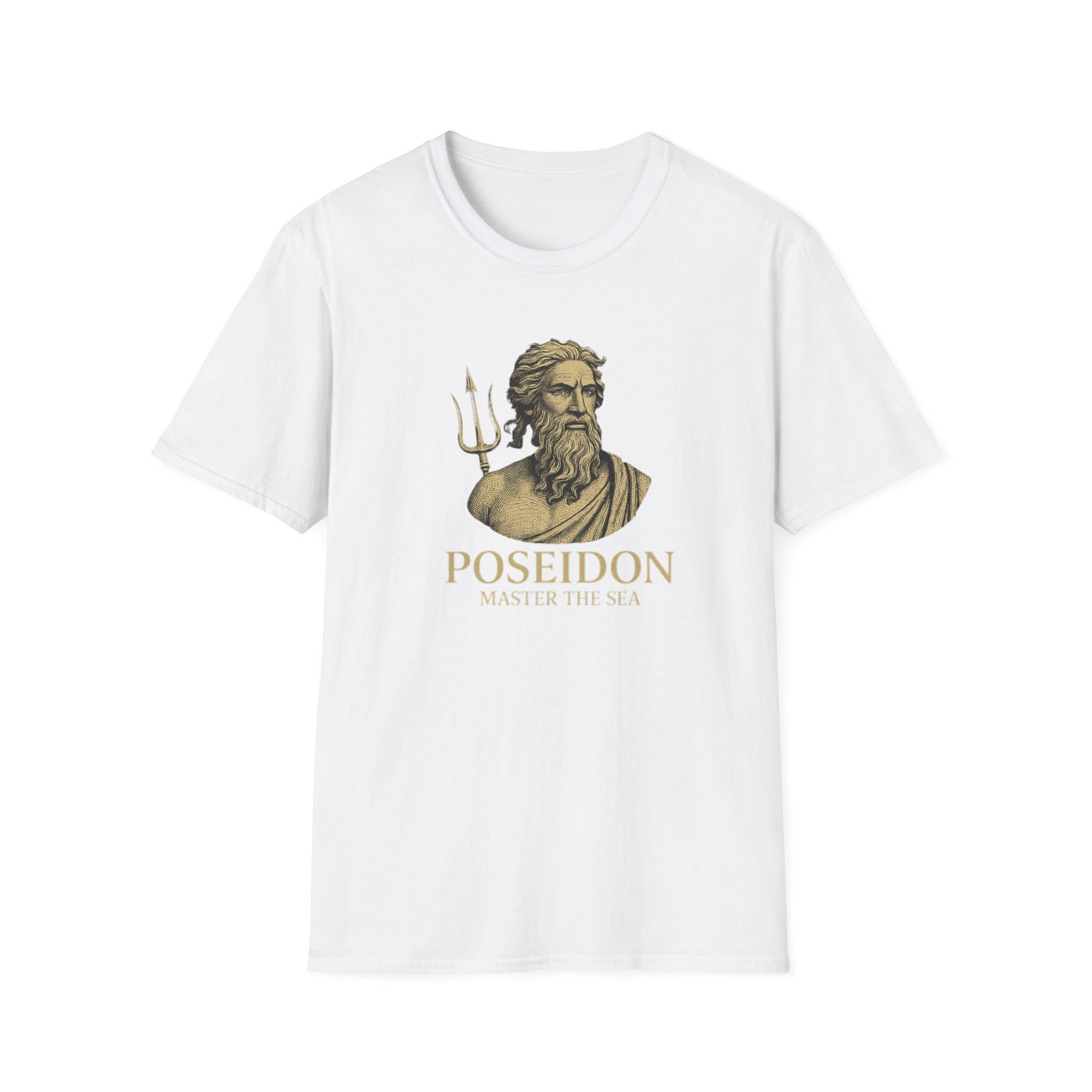 Greek God Poseidon Unisex Tee Shirt, Mythology Beach Ocean Top, Neptune Men Women Tshirt, Mythical Sea King Camiseta, Sea Deity Shirt, Greek