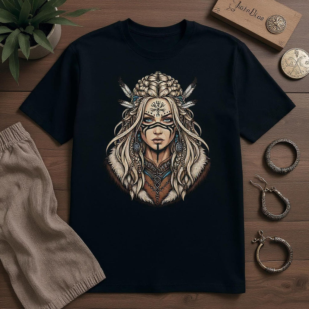 Shaman Girl T-Shirt, Minimalist Spiritual Soul Tee, Tribal Art Clothing