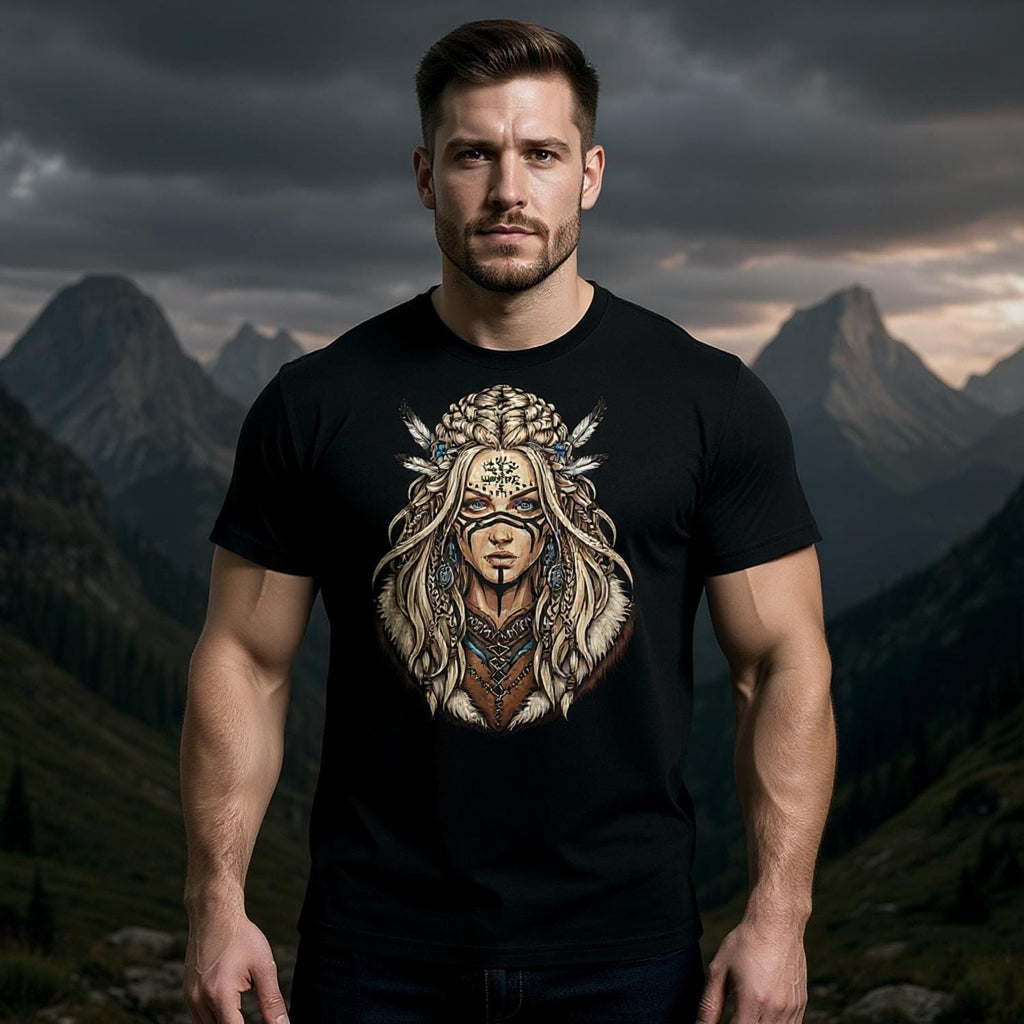 Shaman Girl T-Shirt, Minimalist Spiritual Soul Tee, Tribal Art Clothing