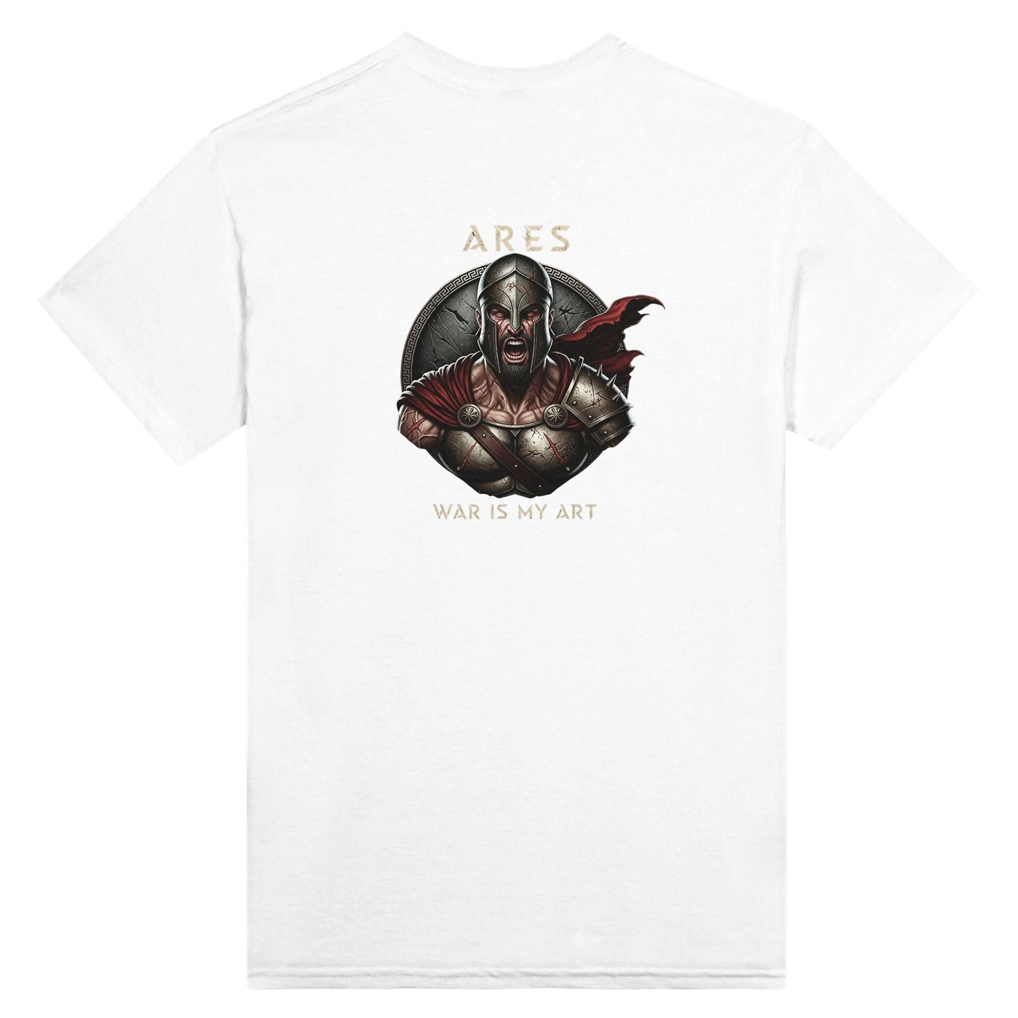 Ares Greek God, Minimalist T-Shirt - Realistic Battle Scars Design - Perfect Gift for Mythology Enthusiasts,