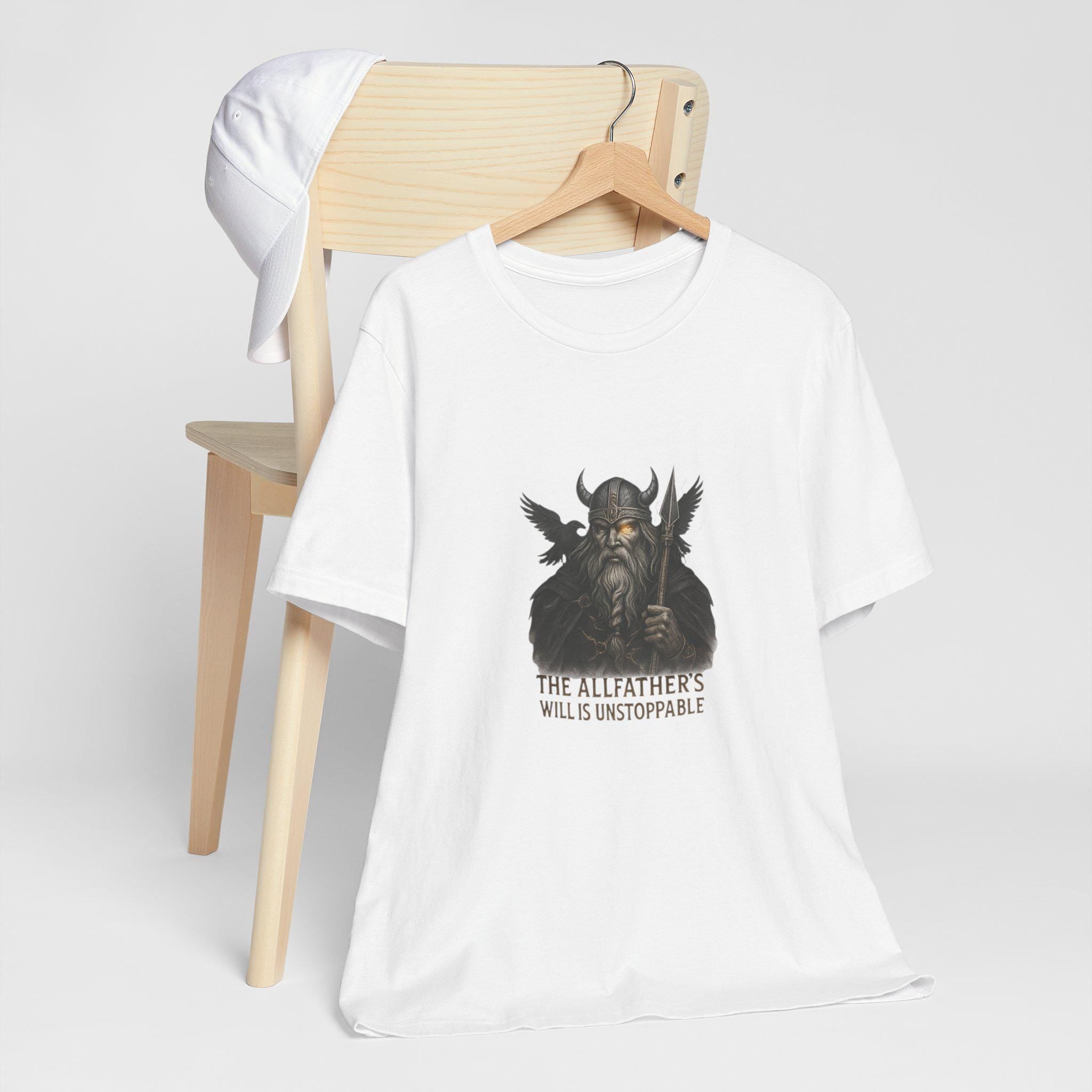 Minimalist T-Shirt with a design odin, Norse Mythology Graphic Tee, Unisex Casual Top, Odin Symbol Shirt, Simple Modern Tee, Weekend Outfit