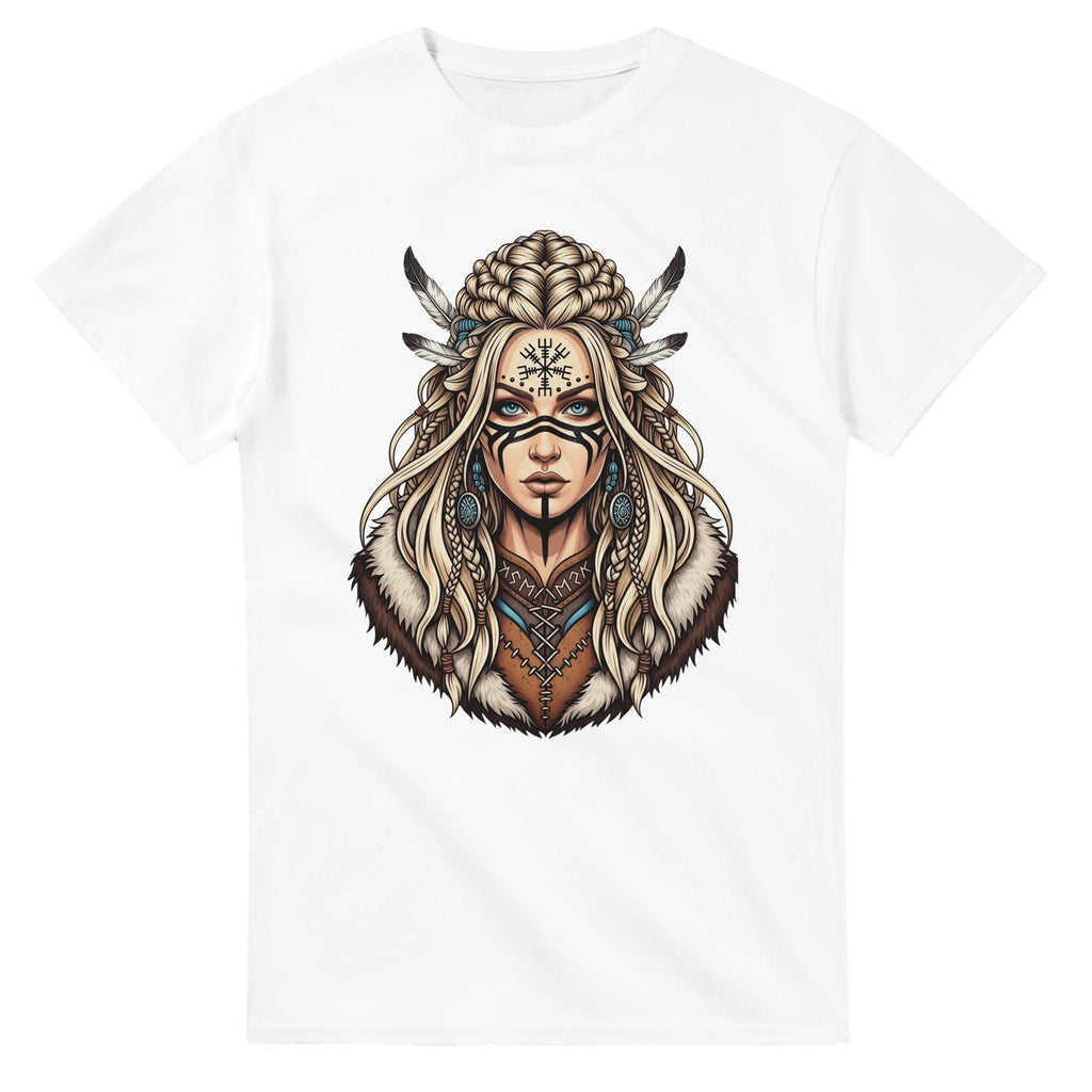 Minimalist Shaman Girl T-Shirt - Handmade Cotton Tee - Casual Wear & Unique Design