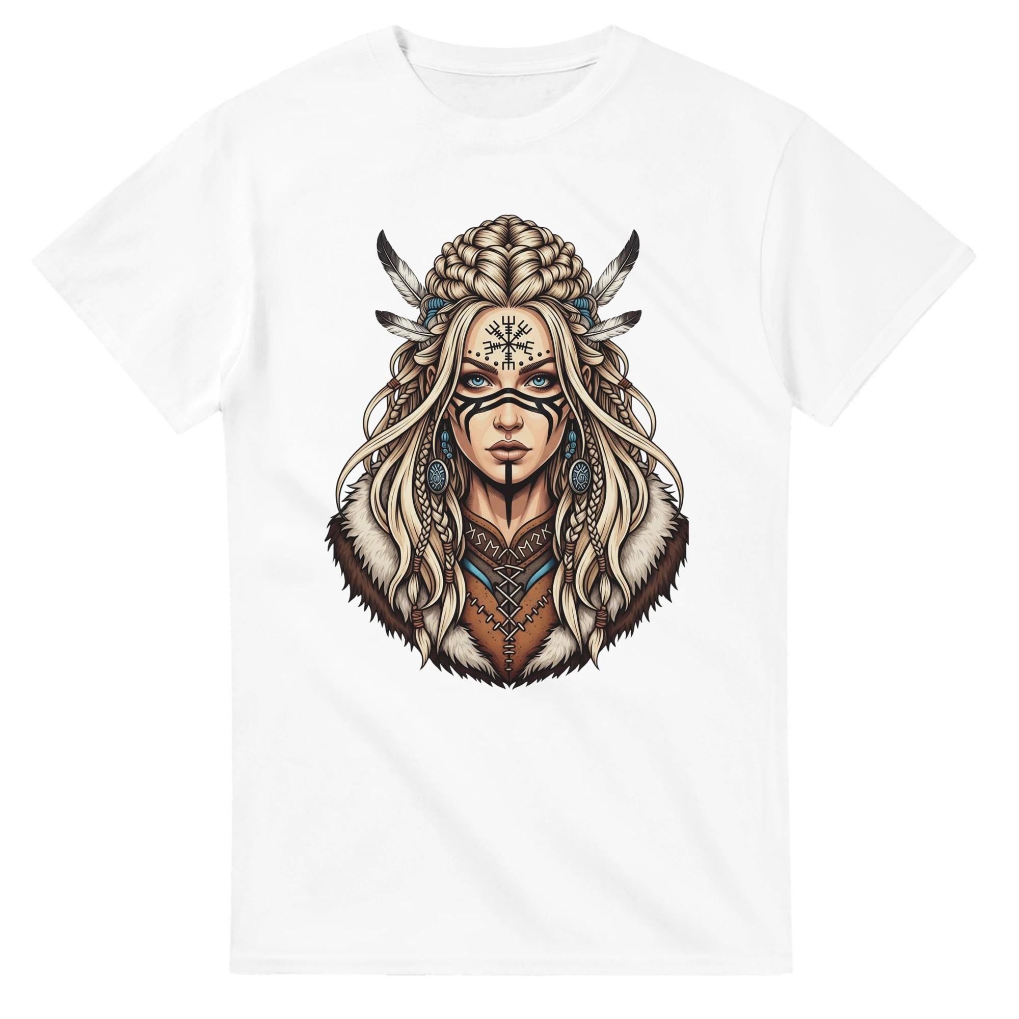 Minimalist Shaman Girl T-Shirt - Handmade Cotton Tee - Casual Wear & Unique Design